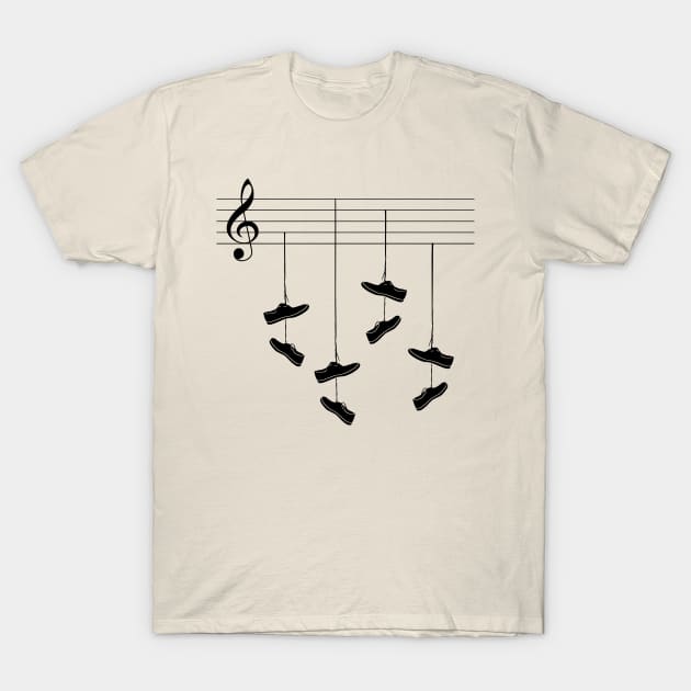 Musical Shoes on a Wire T-Shirt by AKdesign